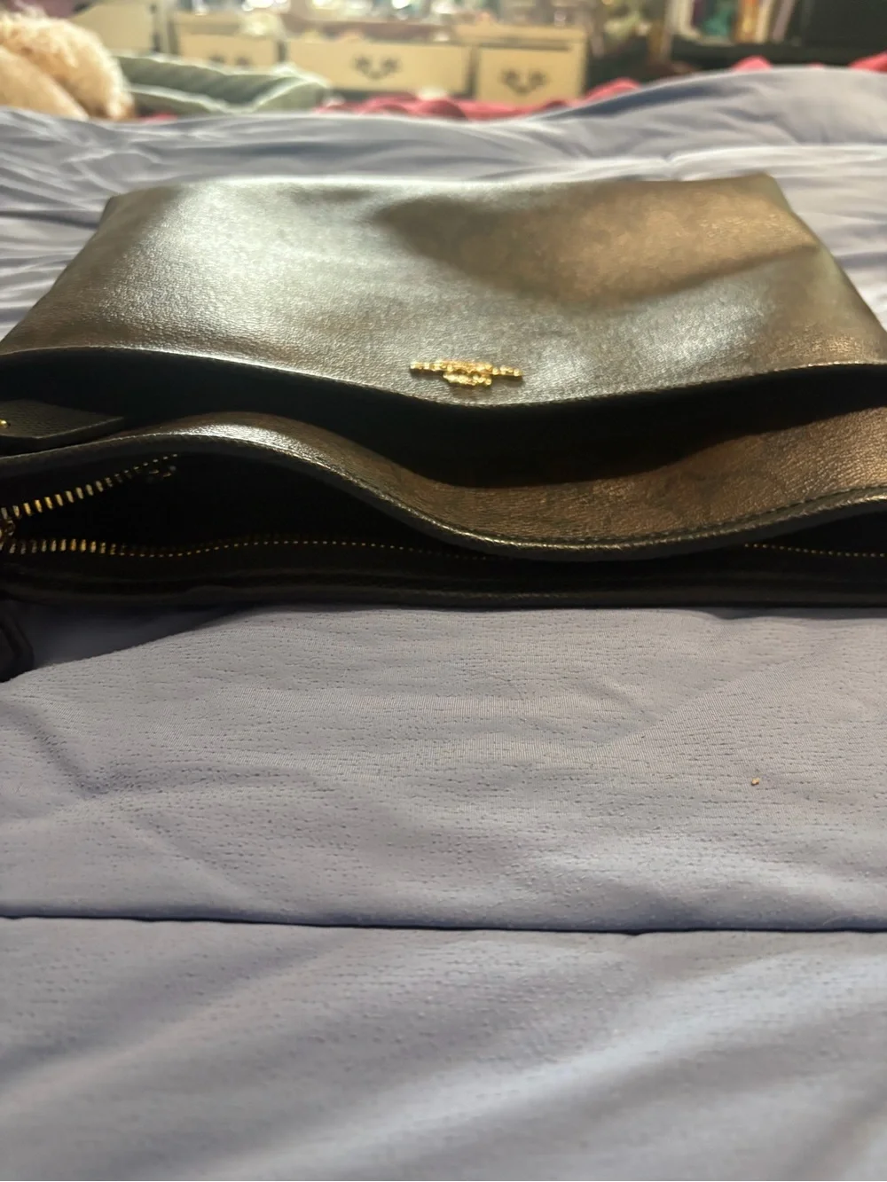Coach Brown Signature Logo Crossbody with Gold Accents